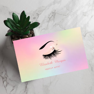 Visagist, Faux Wimpern Holografisch Visitenkarte
