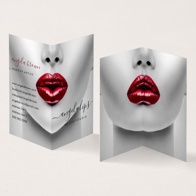 Visagist Foto Lippenstift Gloss Visitenkarten (Innenseite und Außenseite)