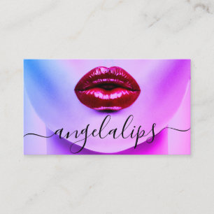 Visagist Foto roter Lippenstift glänzende Lippen P Visitenkarte