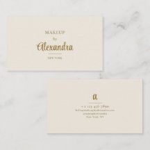 Visagist Gold Beige Elegant Schrift Minimalistisch