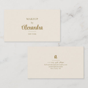 Visagist Gold Beige Elegant Schrift Minimalistisch Visitenkarte