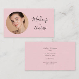 Visagist Haar Foto Schrift Rosa Visitenkarte