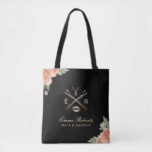 Visagist & Hairstylist Vintage Floral Schwarz