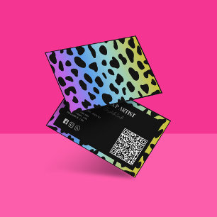 Visagist Holografischer farbenfroher QR-Code  Visitenkarte