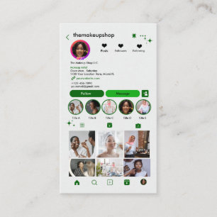Visagist Instagram Grün   QR Code Visitenkarte