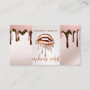 Visagist, Metallische tropfende Lippen, Glittertro Visitenkarte