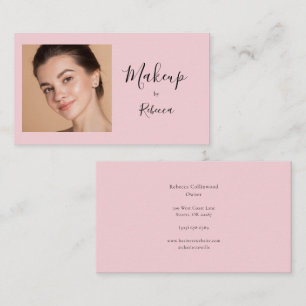 Visagist Modern Photo Schrift Rosa Visitenkarte