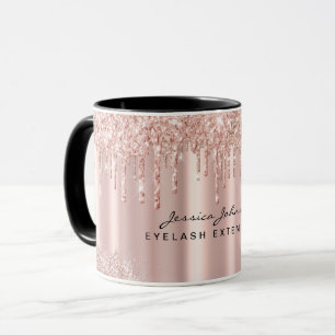 Visagist Rose Gold Glitter Tropfen Custom Tasse