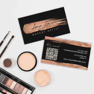 Visagist Rose Gold und Schwarz Visitenkarte