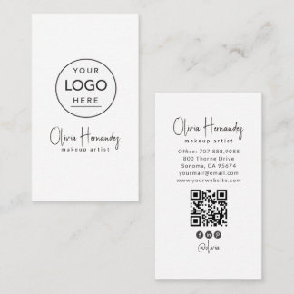 Visagist runde Logo QR Code Social Media Visitenkarte