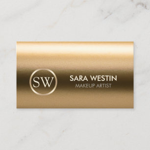 Visagist Schönheit Mode Faux-Gold-Monogramm Visitenkarte