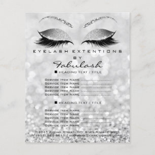 Visagist Schönheitssalon Glitter Flyer Silber
