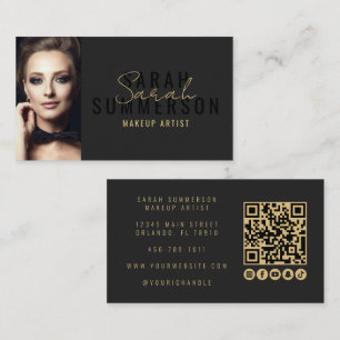 Visagist Schönheitssalon QR-Code Foto Visitenkarte