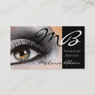 Visagist Silberner Smokey Eye Geschäfts Karte