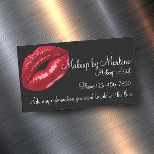 Visagist Stilvolle rote Lippen Mode Design Magnetische Visitenkarte