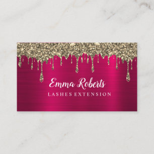 Visagist Wimpern Glitter Tropfen Rose Visitenkarte