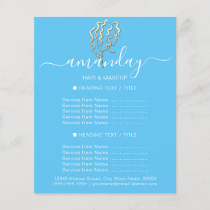 Visagisten Friseursalon Friseur Logo Gold Blau Flyer