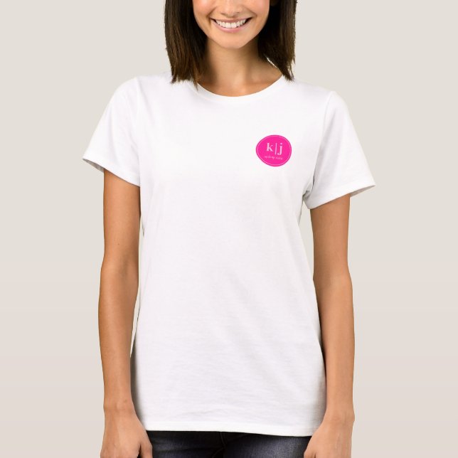 Visagisten-Monogramm-Logo-Geschäft T-Shirt (Vorderseite)