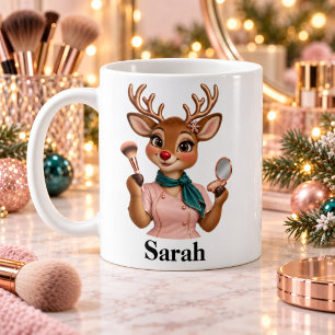 Visagistin Makeup-Artist Rentier Weihnachtstasse Kaffeetasse