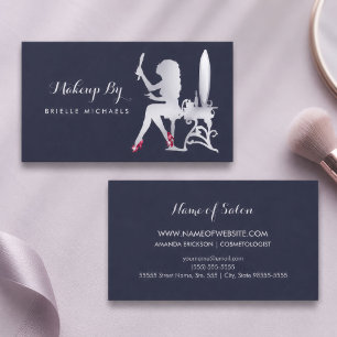 Visagistin Silhouette Makeup-Artist Visitenkarte