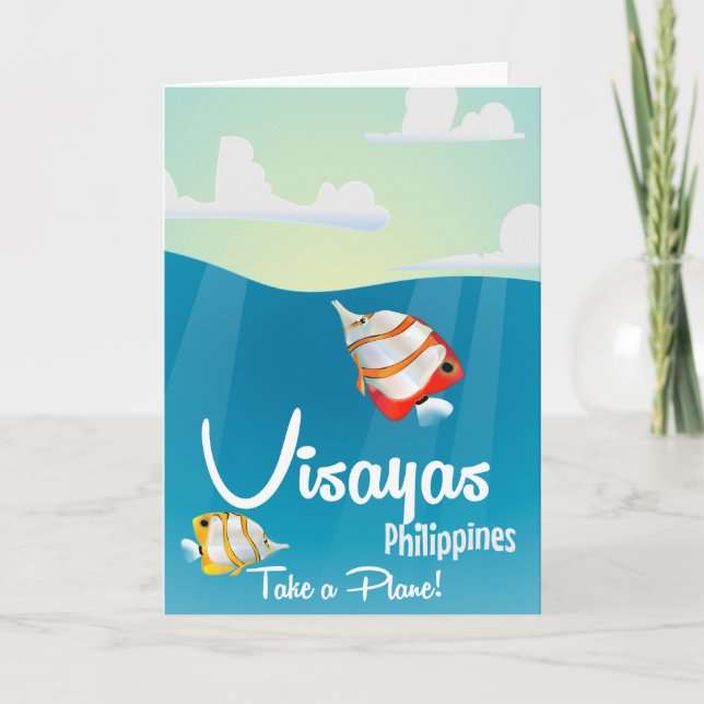 Visaja, Philippinen Cartoon Reiseplakat Feiertagskarte (Vorderseite)