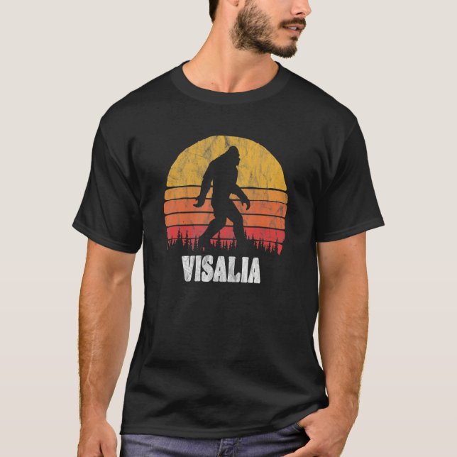 Visalia Vintag Aighties Bigoot Retro Sunset T-Shirt (Vorderseite)