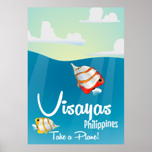 Visayas, Philippinen Cartoon-Reiseplakat Poster