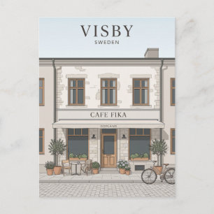 Visby Café-Fassade Schweden Postkarte