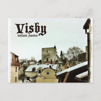 Visby, Gotland, Schweden - Dachflächen mit leichte Postkarte