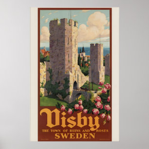 Visby Gotland Schweden Vintage-Reiseposter Poster