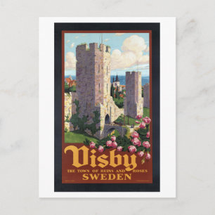 Visby Schweden - Vintage Travel Postkarte
