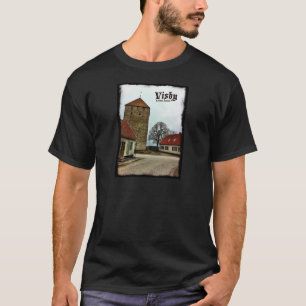 Visby, Turm Gotland, Schweden mit dunkler Grenze T-Shirt