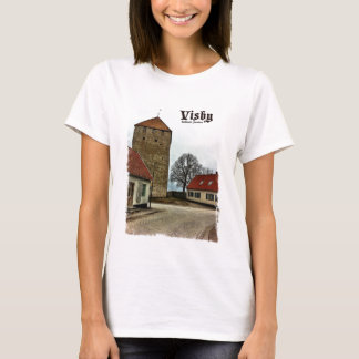 Visby, Turm Gotland, Schweden mit heller Grenze T-Shirt