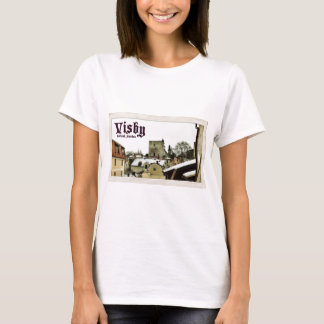Visby, Vintage Postkarten-Art Gotland, Schweden T-Shirt