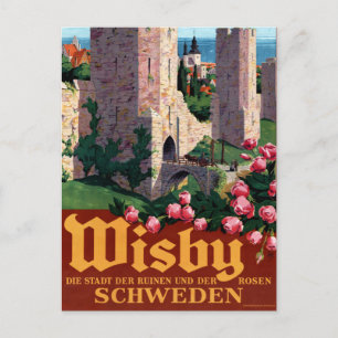 Visby Vintage Travel Poster neu Postkarte