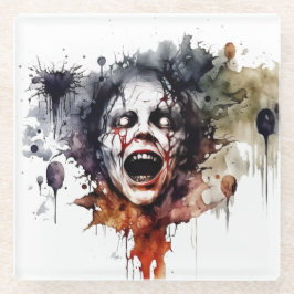 Viscera & Void: Abstraktes Portrait des Horrors Glasuntersetzer