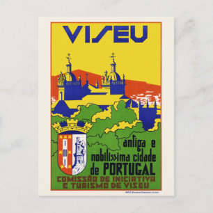 Viseu Portugal Vintage Poster 1934 Postkarte