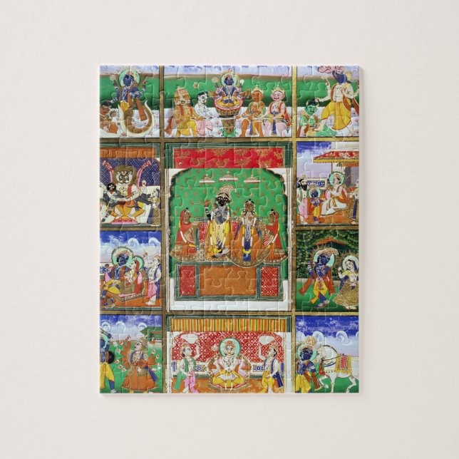 Vishnu in der Mitte seiner zehn Avataras, Jaipur, Puzzle (Vertikal)