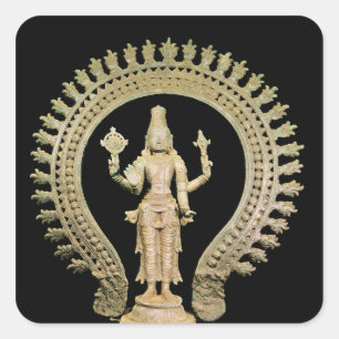 Vishnu, Late Chola Quadratischer Aufkleber