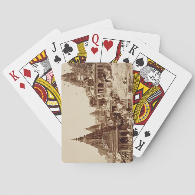 Vishnu Pud and Other Temples, Benares (sepia foto) Spielkarten (Rückseite)