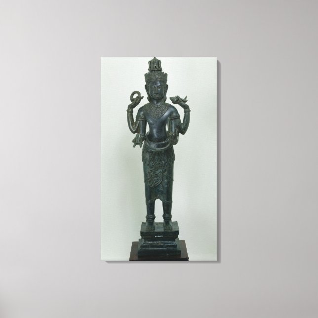 Vishnu-Statue in seiner dreifachen Form Leinwanddruck (Vorderseite)