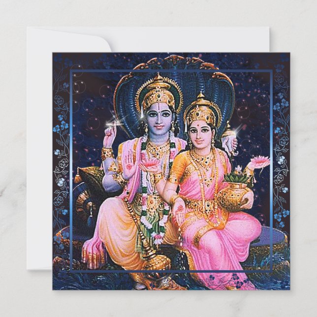 Vishnu u. Lakshmi Karte, Einladung, grüßend Einladung (Vorderseite)