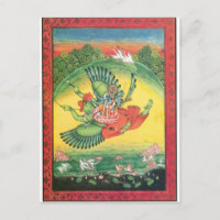 Vishnu und Lakshmi fahren Garuda, die großen