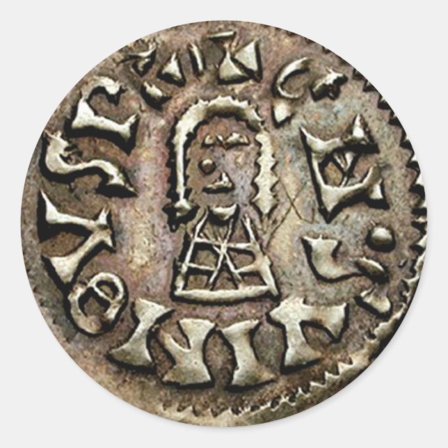 Visigoth Chindaswinth Gold Coin Obverse Runder Aufkleber (Vorderseite)