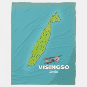 Visingsö Schweden Vintages Reiseplakat. Fleecedecke
