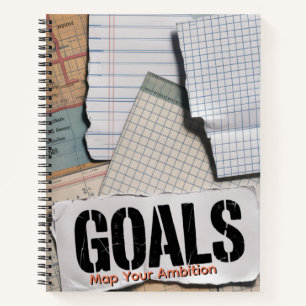 Vision Board Collage Zerrissenes Papier & Stempe Notizbuch