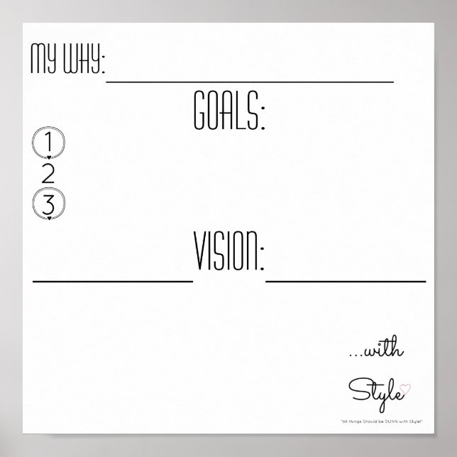 Vision Board..mit Stil Poster (Vorne)