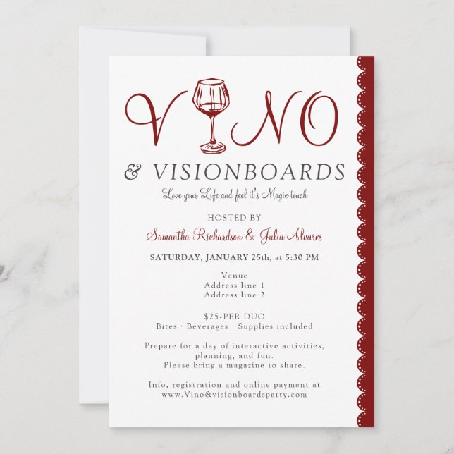Vision Board Sorority Women Networking Party Einladung (Vorderseite)