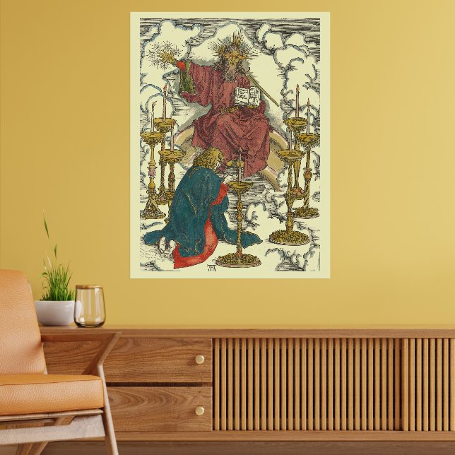 Vision der sieben Leuchter von Albrecht Dürer Poster (Wohnzimmer 2)