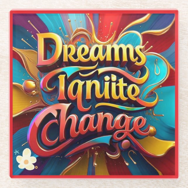 "Vision des Erfolgs" Glasuntersetzer (Vorderseite)